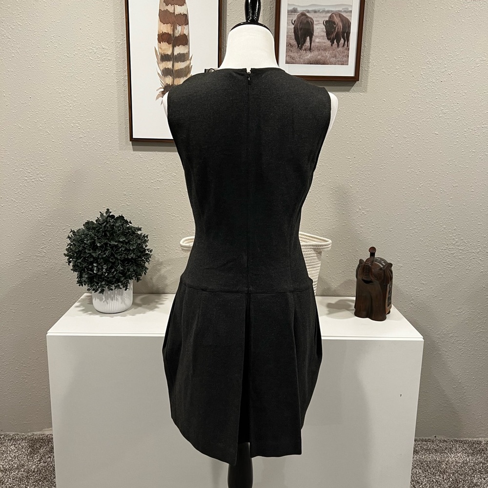 Vince for Saks Fifth Avenue Pleated Black/Charcoal Mini Dress Size 10 NWT - Picture 5 of 6